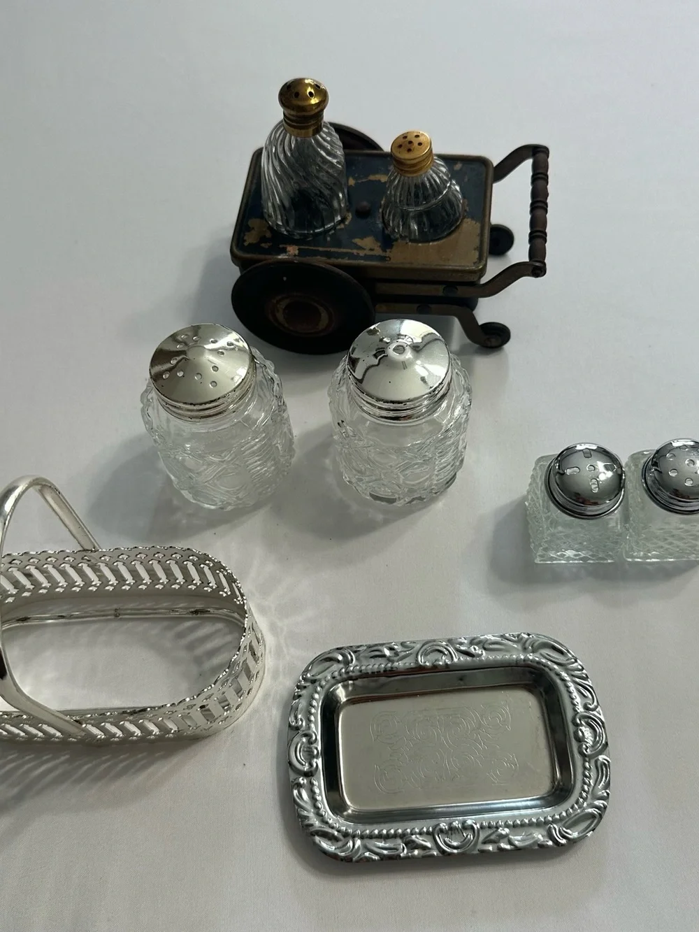 Classic Glass Salt and Pepper Shakers with Silver-Tone Accents - Clear